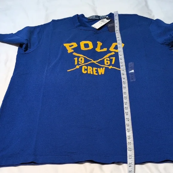 Polo by Ralph Lauren Navy Tee with Yellow Design - Picture 13 of 16